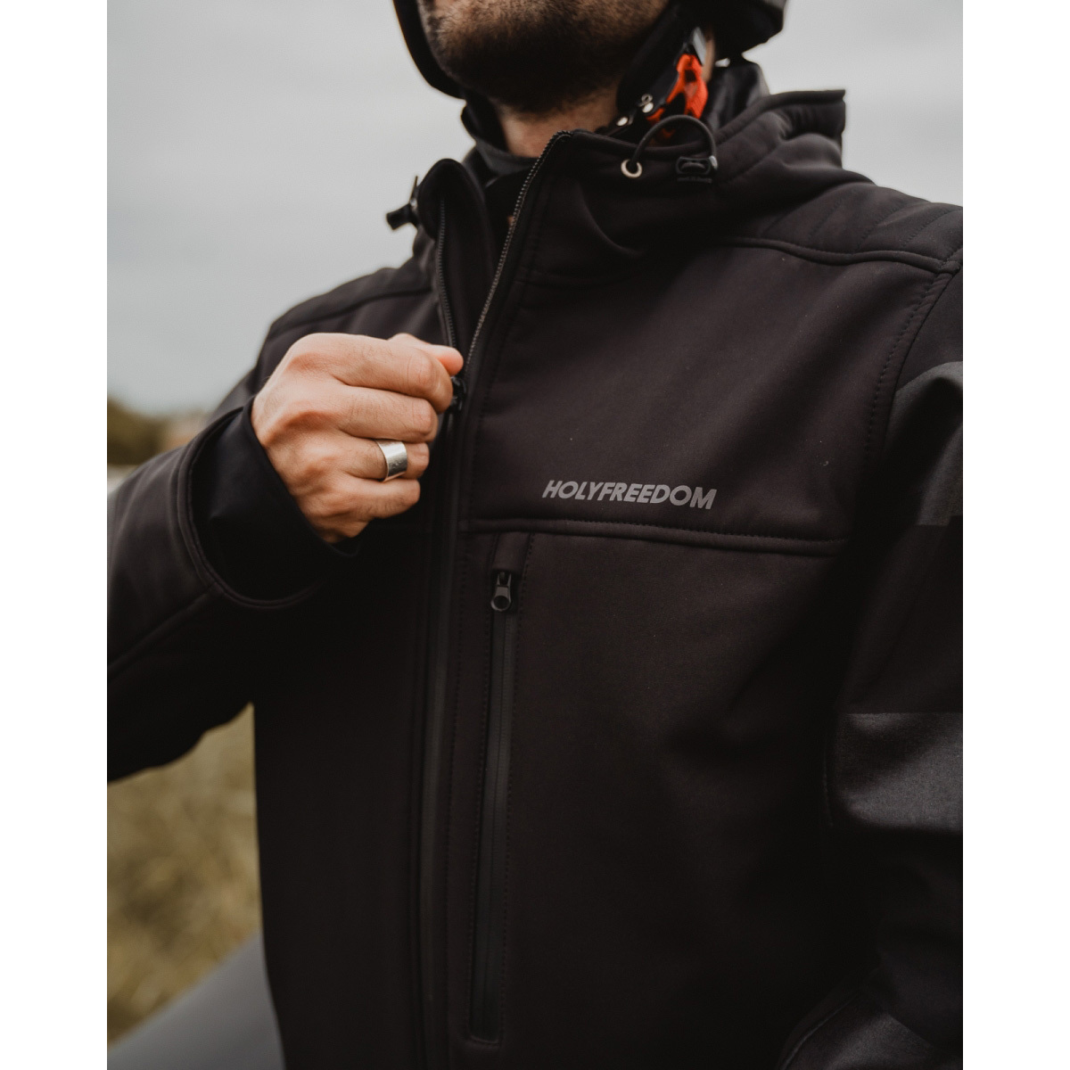HolyFreedom Prison Softshell Motorcycle Textile Jacket black M Figure 8
