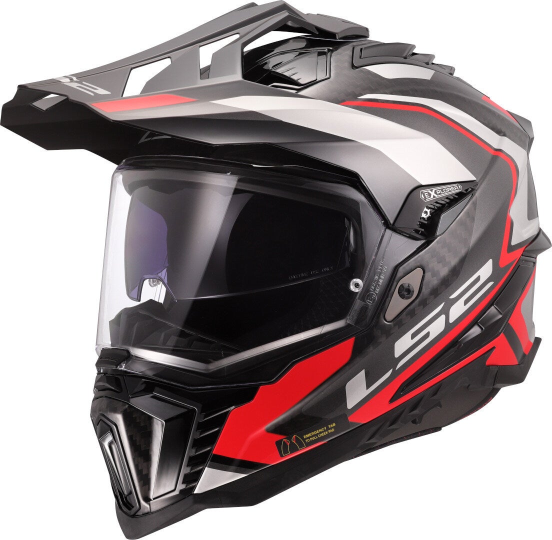 LS2 MX701 Explorer Carbon Frontier II Casco da motocross carbonio/rosso S (55/56) Figura 1