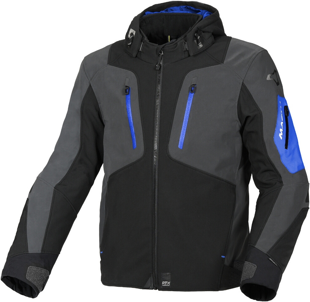 Macna Angle veste textile de moto imperméable noir/gris/bleu L Figure 1