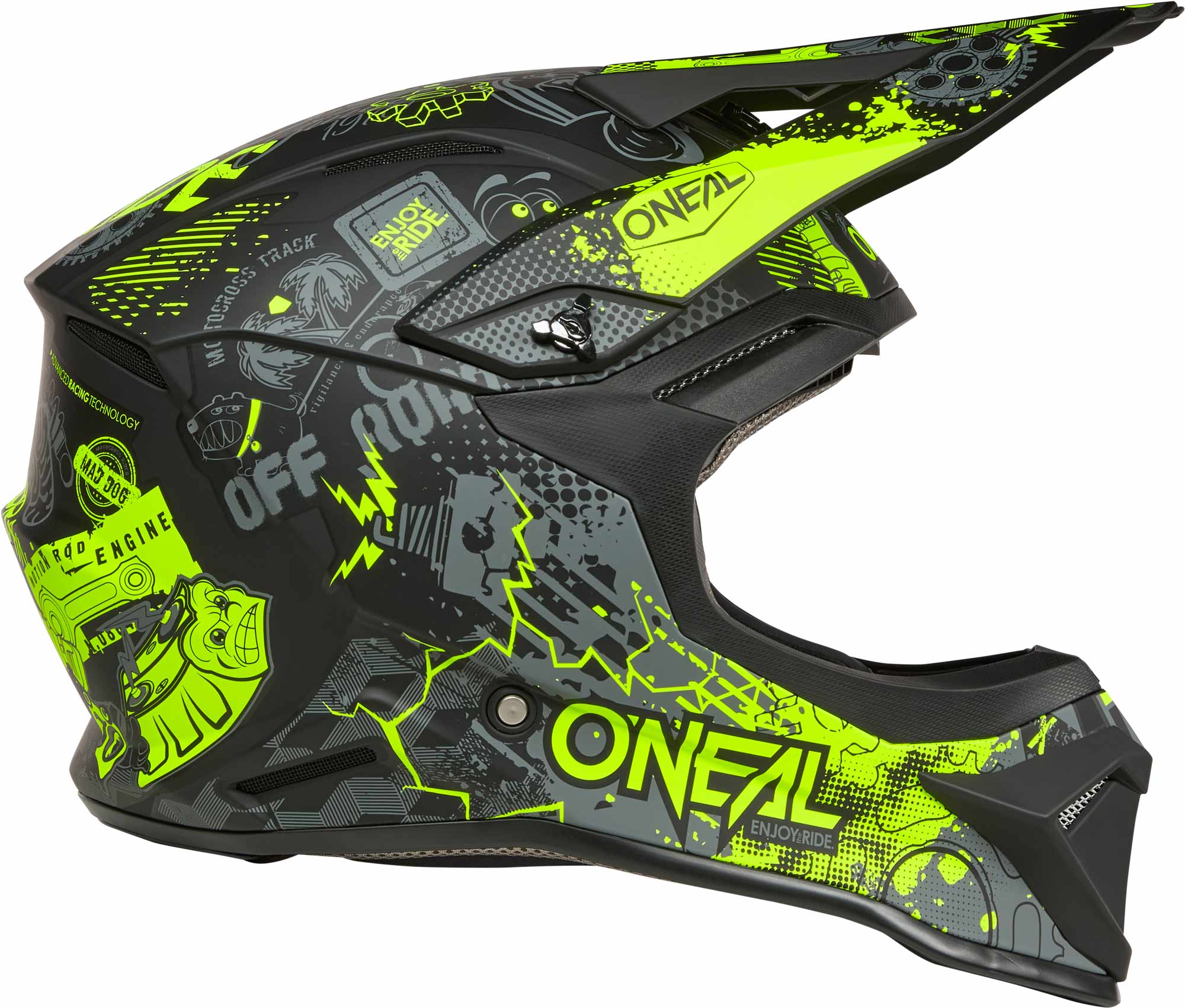 Oneal 1SRS VIBRANT Casco da motocross giovanile nero/giallo neon Y/XL (51-52) Figura 5