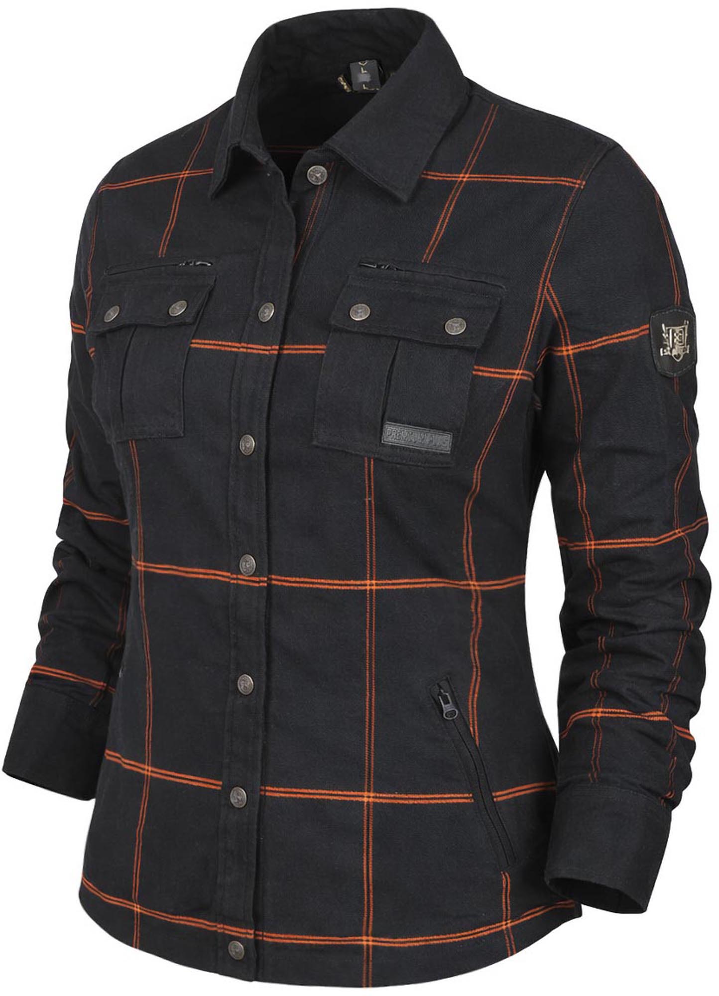 Bores Lumberjack Premium Plus Bortexx Damer Motorcykelskjorte AAA sort/orange S Figur 4