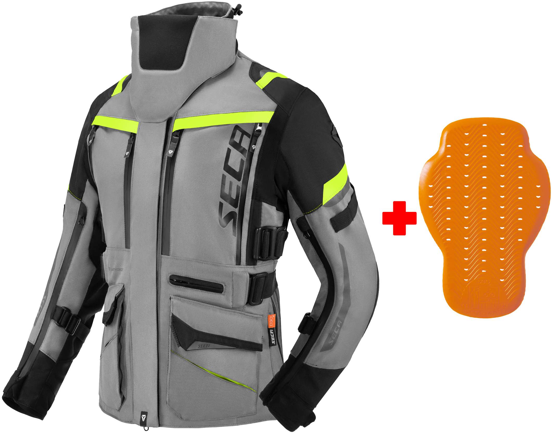 Seca Arrakis III wasserdichte Motorrad Textil Jacke grau/schwarz/gelb XL Abbildung 15