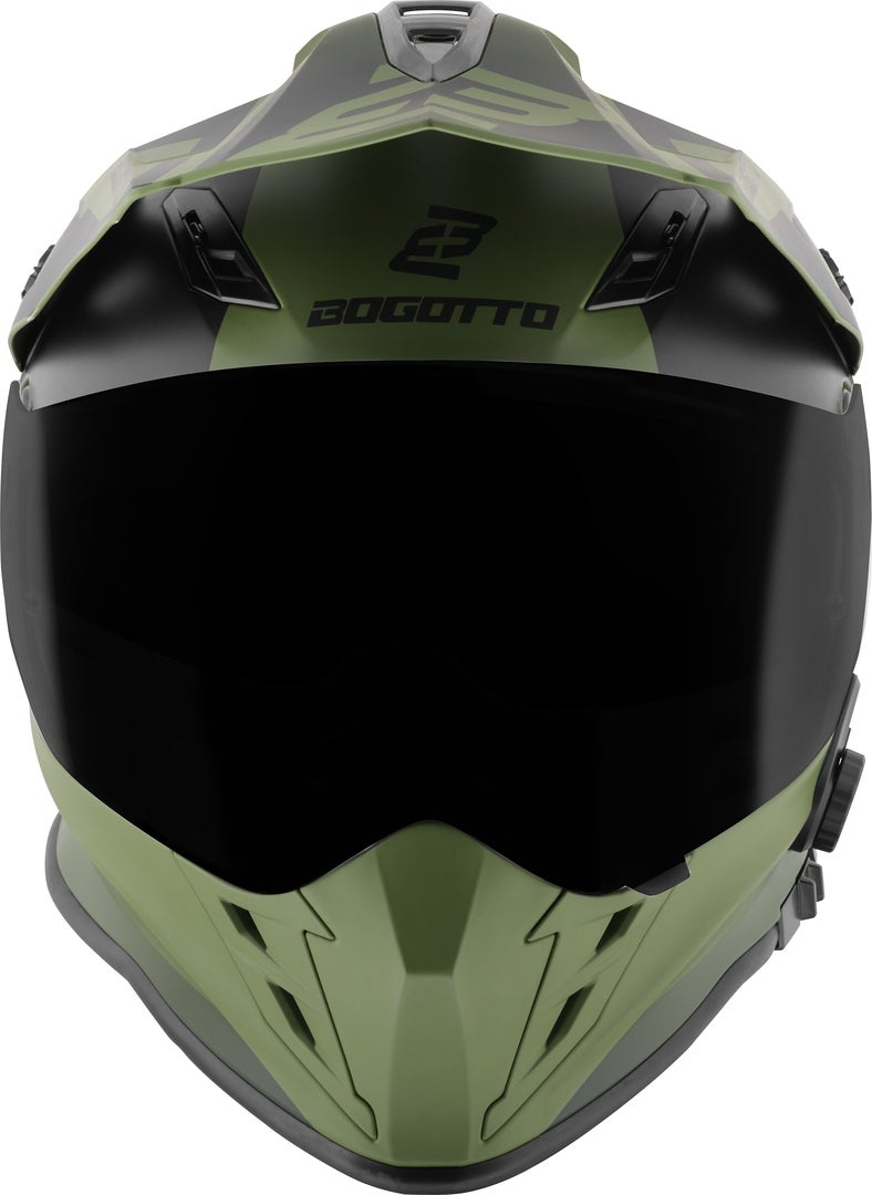 Bogotto H331 BT Tour EVO Bluetooth Casque d’enduro Noir mat/vert XL Figure 8