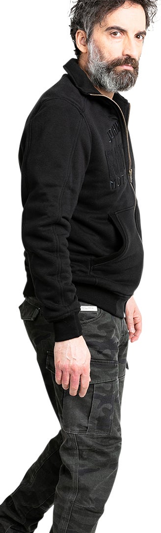 John Doe Standup Neck Motorcykel hoodie Sort/sort M Figur 12