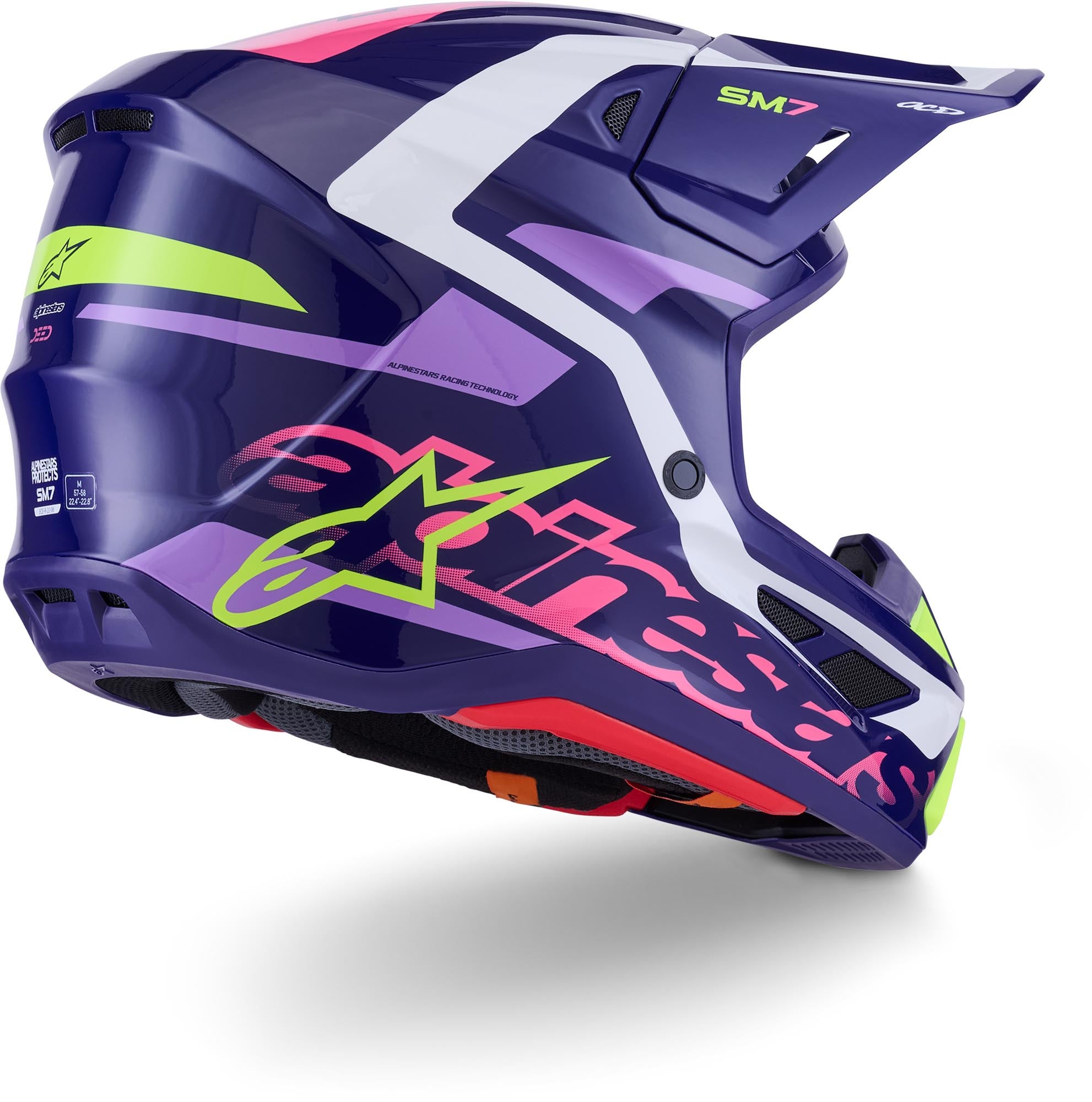 Alpinestars S-M7 Deed Motorcross helm paars M (57/58) Figuur 7