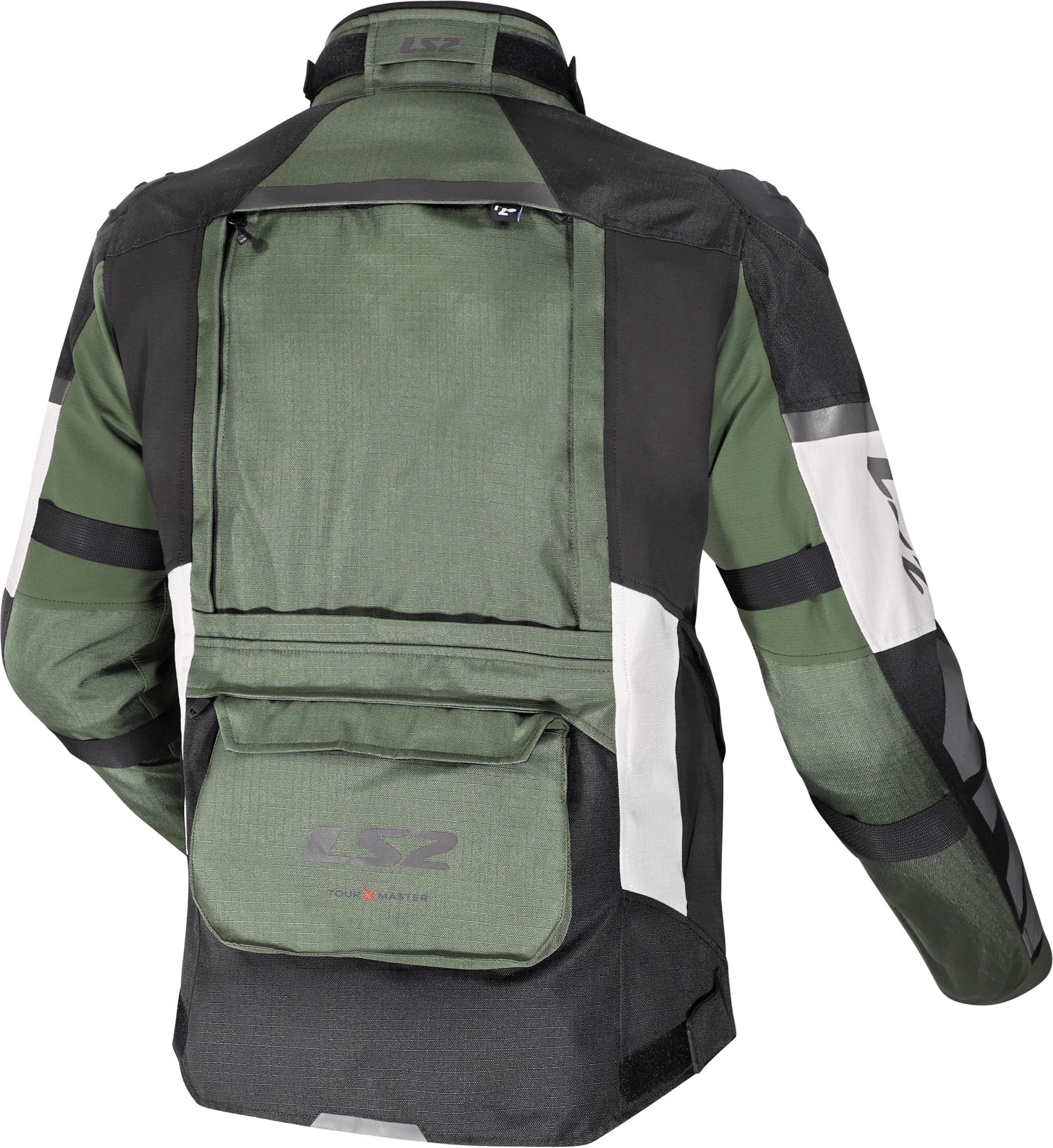 LS2 X-Master waterproof Motorcycle Textile Jacket grey/black/green 3XL Figure 2