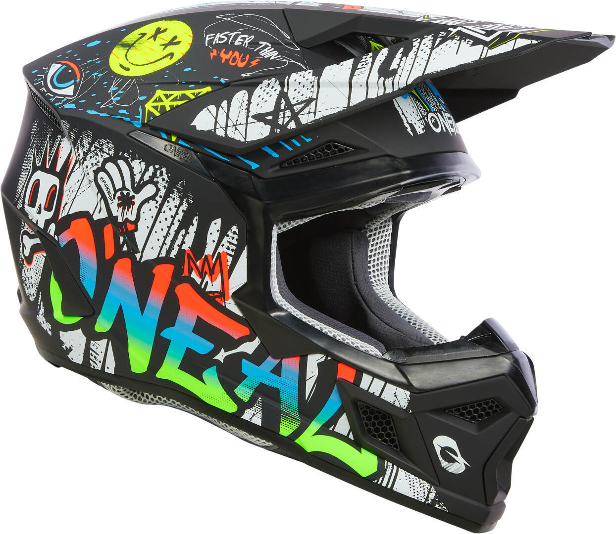 Oneal 3SRS Rancid bunter Kinder Motocross Helm Y/XL (54/55) Abbildung 5