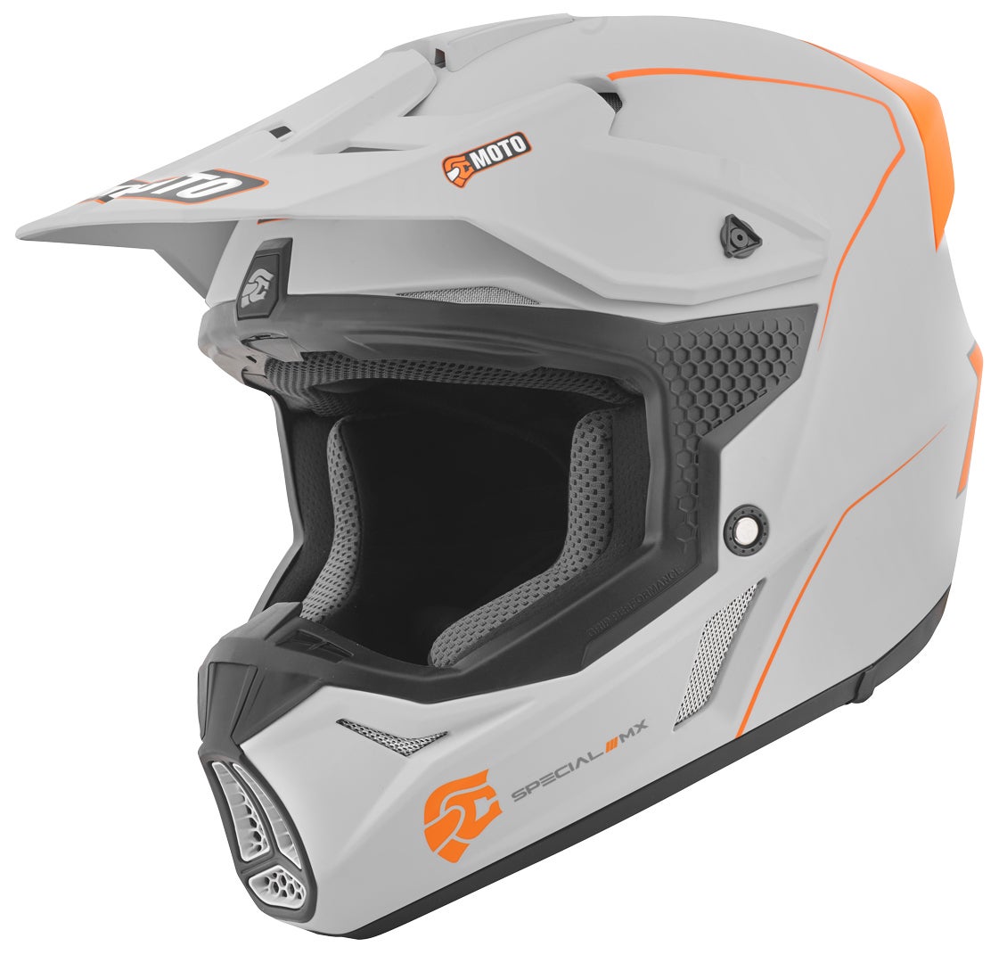 FC-Moto Merkur Straight Motocross Helm grau/orange S Abbildung 1