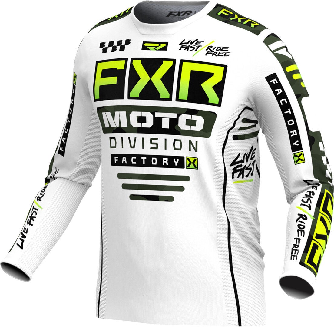 FXR Podium Gladiator 2024 Motocross Jersey white/camouflage S Figure 1
