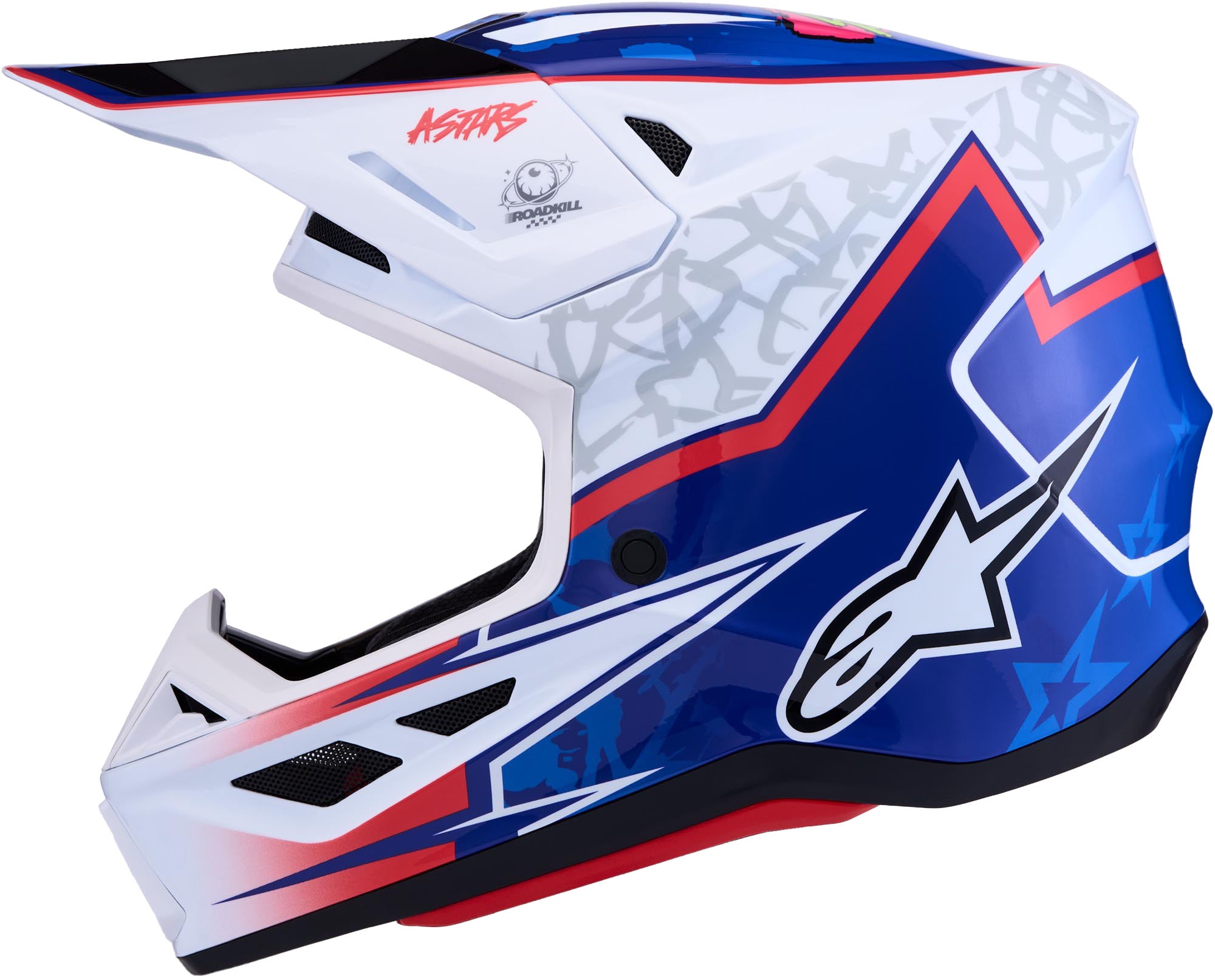 Alpinestars S-M7 Blaster Motocross kaciga bijela/plava/crvena sjajna S (55/56) Slika 2