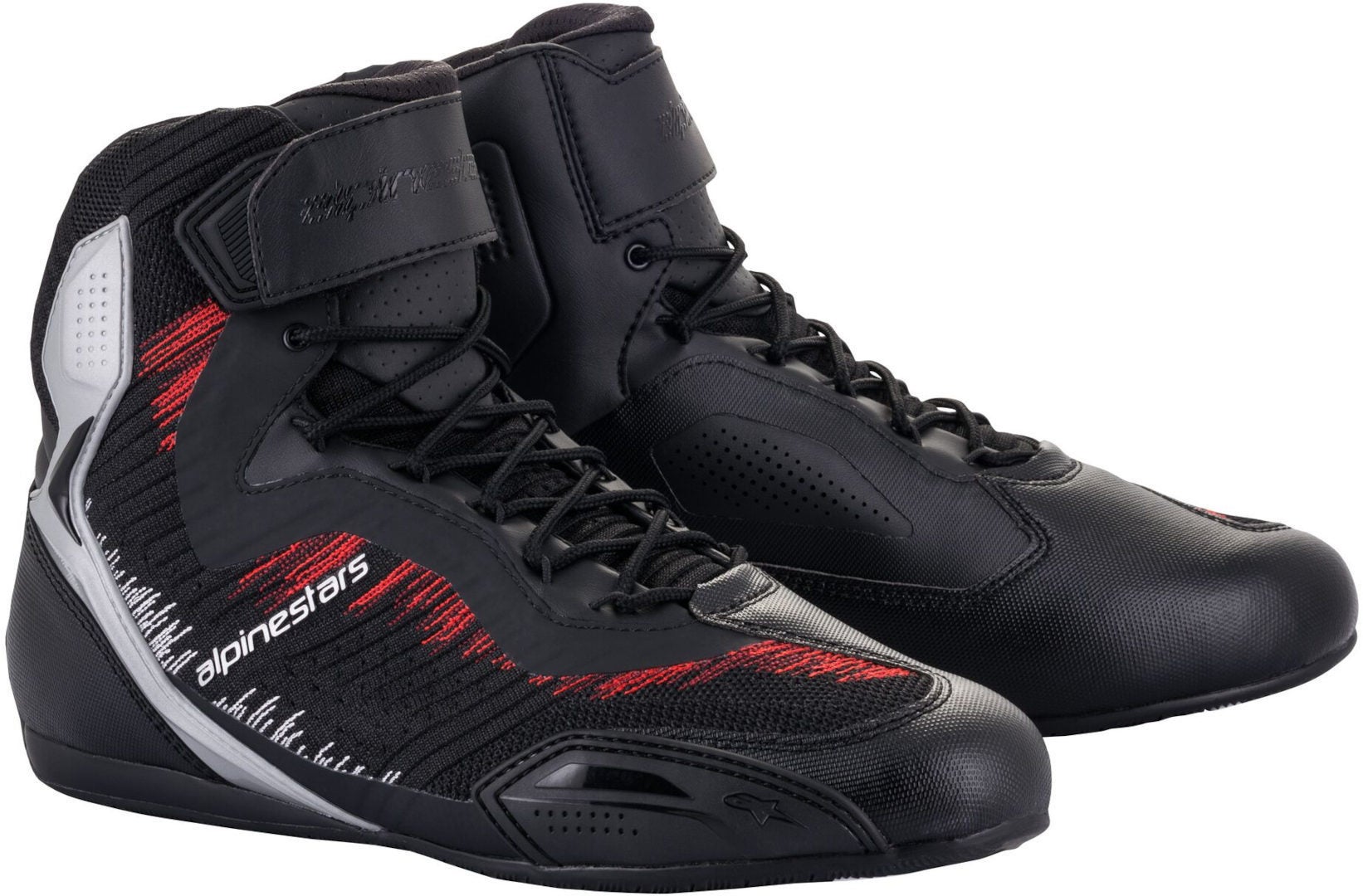 Alpinestars Faster-3 Rideknit Motorcykel sko sort/sølv/rød 7,5 (40) Figur 1