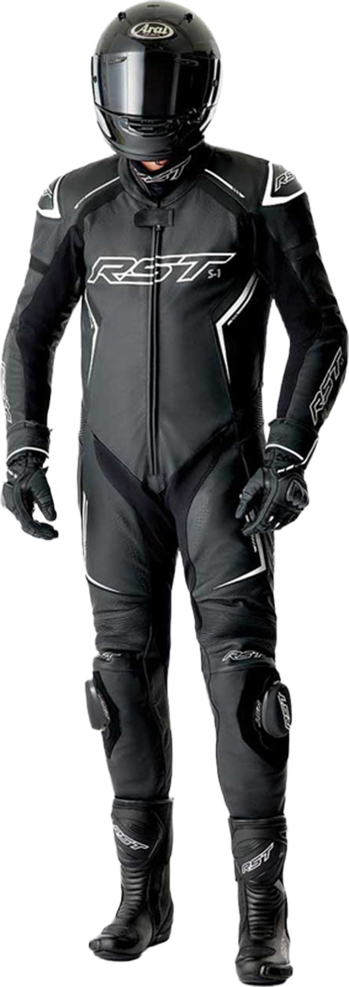 RST S1 D3O perforerad endelad motorcykelläderdräkt svart/vitt 60 Figur 10