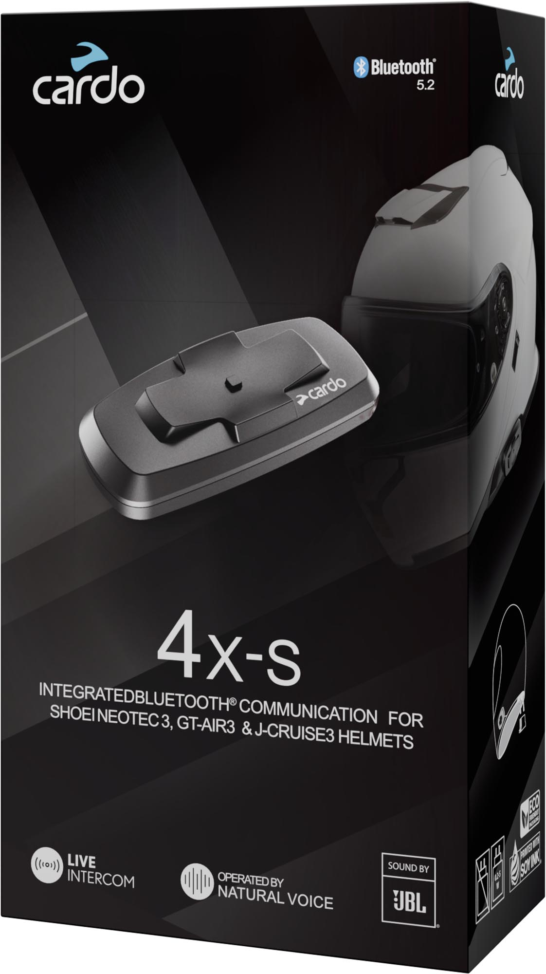 Cardo 4X-S Bluetooth Sistem de comunicare Single Pack pentru căști de motocicletă Shoei Gen 3 Figura 1