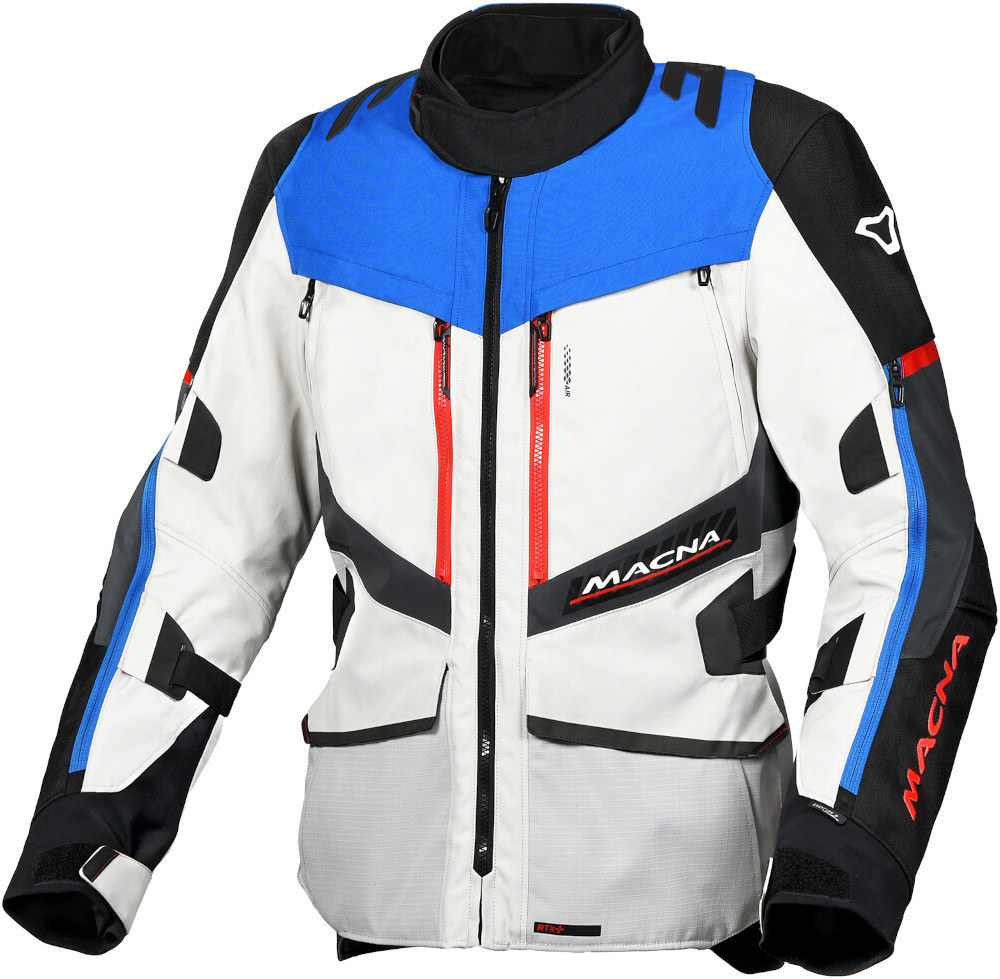 Macna Domane wasserdichte Motorrad Textiljacke hellgrau/blau L Abbildung 1