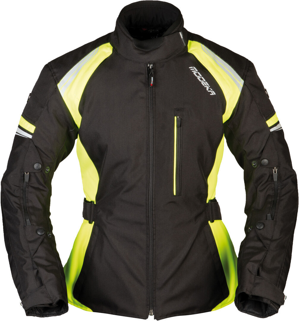 Modeka Violetta Dame motorcykel tekstiljakke sort/neon 36 Figur 1
