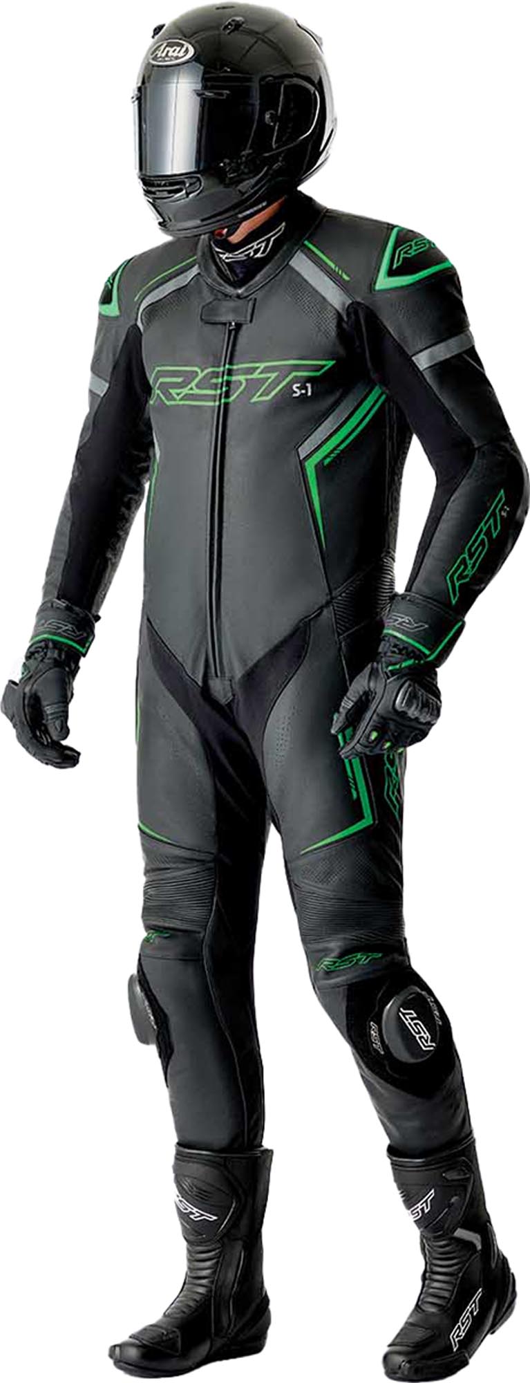 RST S1 D30 perforeret 1-delt motorcykellæderdragt Sort/neon-grøn 52 Figur 10