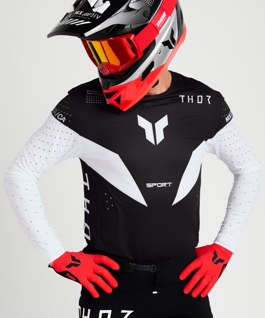 Thor Sportmode Strike Motokrosový dres černobílá XL Obrázek 9