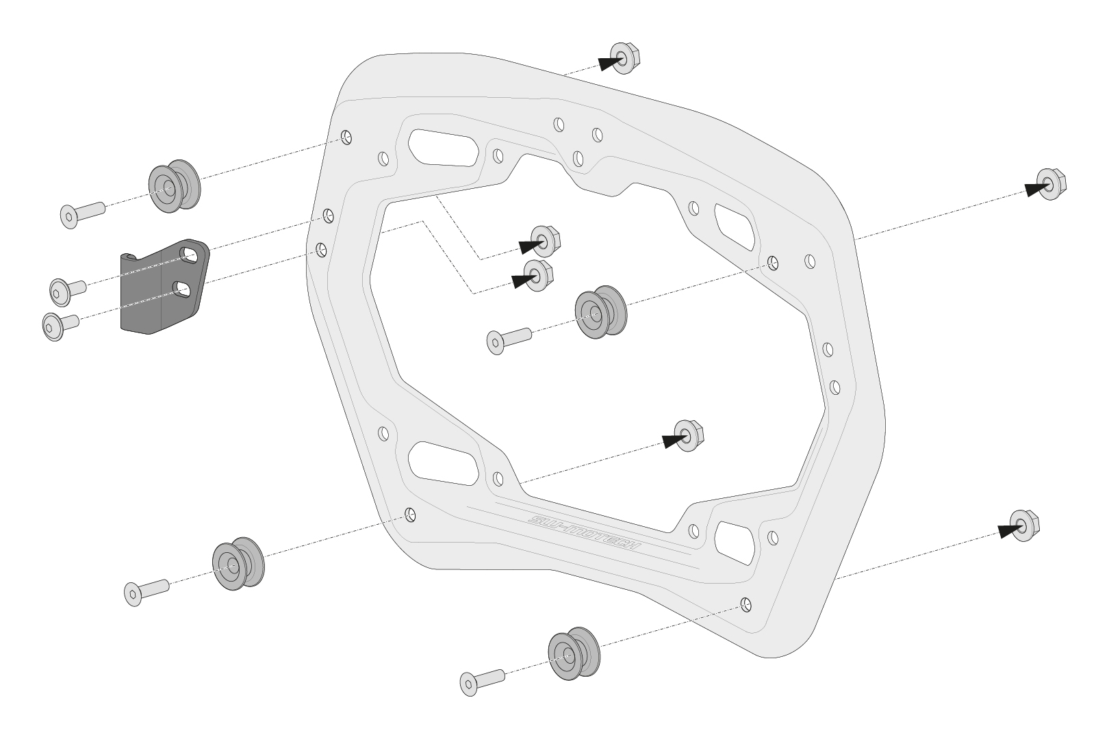 Kit adaptor SW-Motech pentru portavion lateral PRO - Pentru TRAX, carcasele laterale NANUK. Pentru 2 cazuri. Figura 2