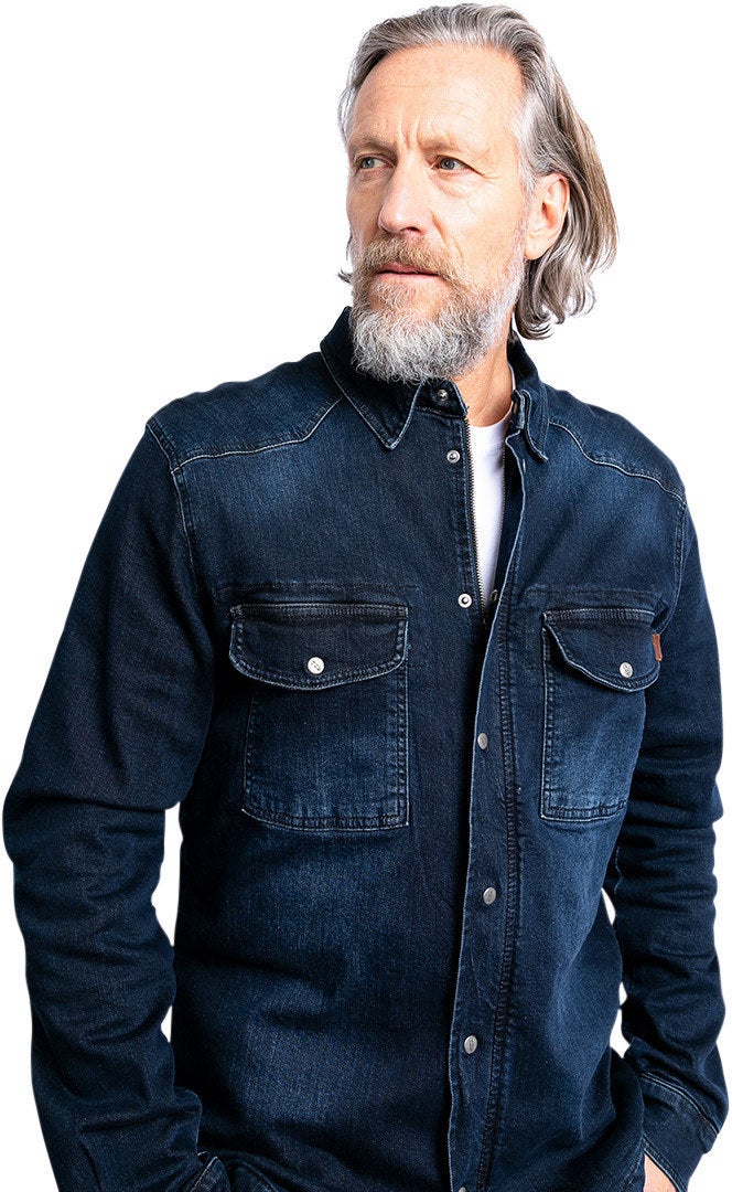 John Doe Motoshirt XTM Denim Camicia da moto blu scuro M Figura 8