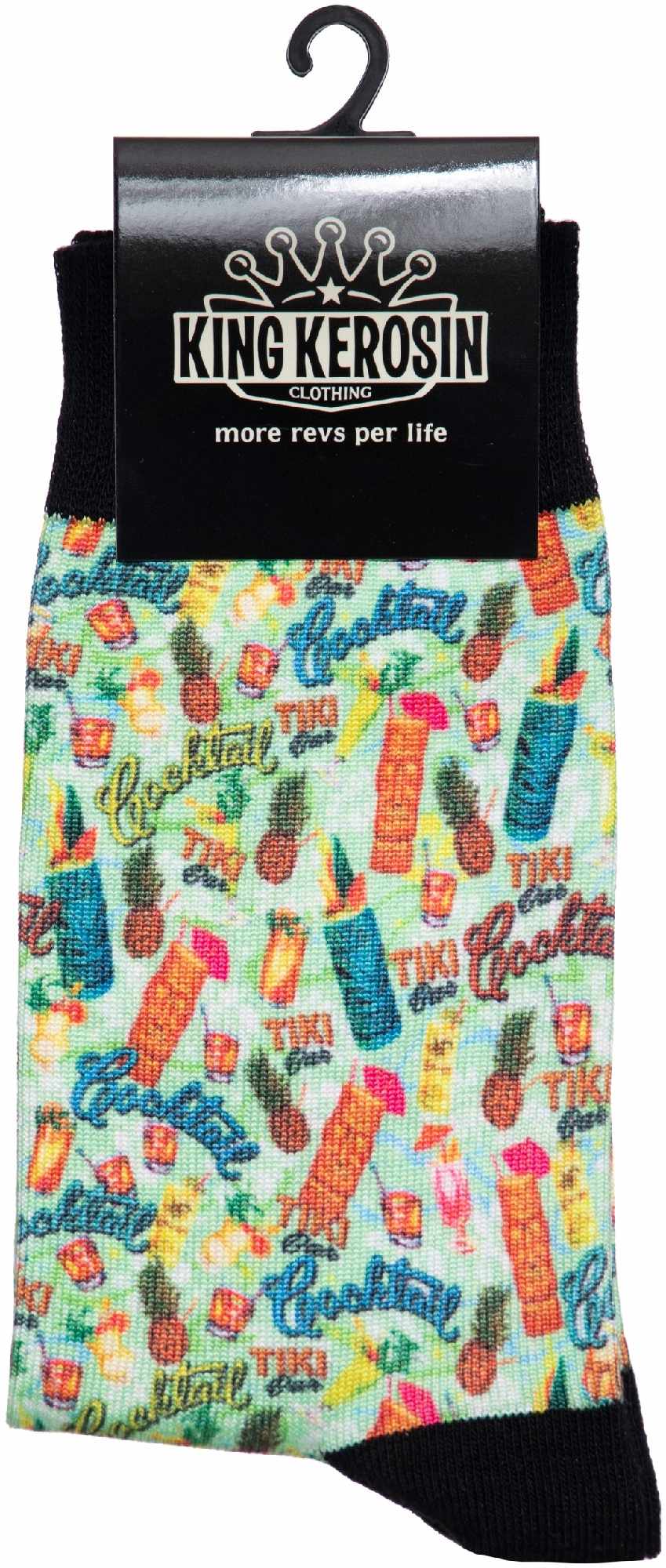 King Kerosin Tiki Cocktail Șosete Negru/Verde 39/42 Figura 3