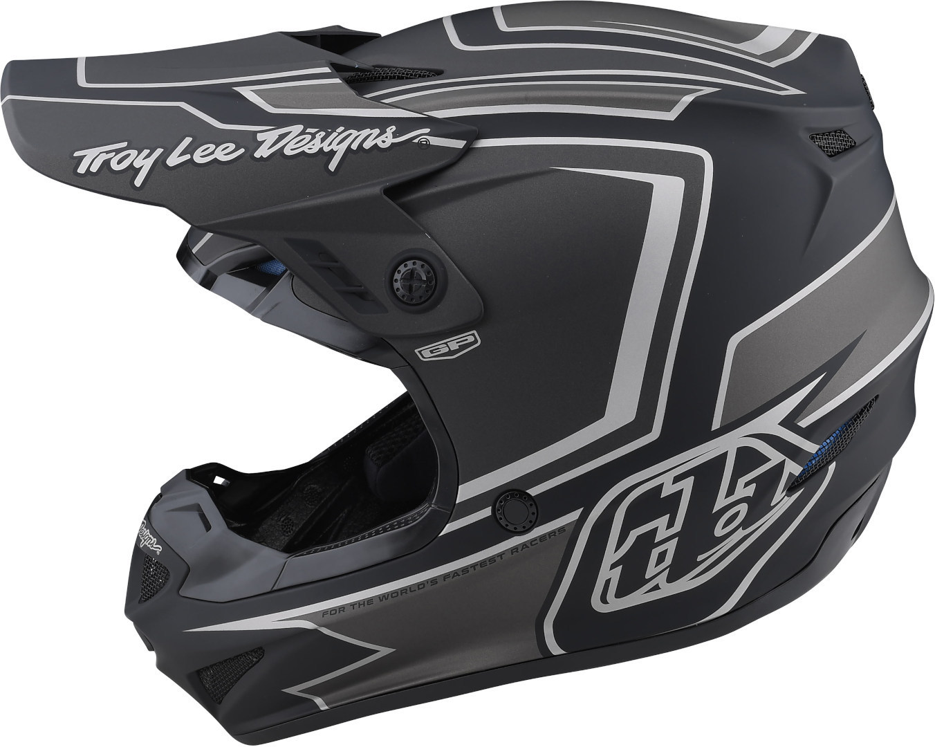 Troy Lee Designs GP Ritn Motocross Hjälm Svart matt/grå Man (57/58) Figur 8