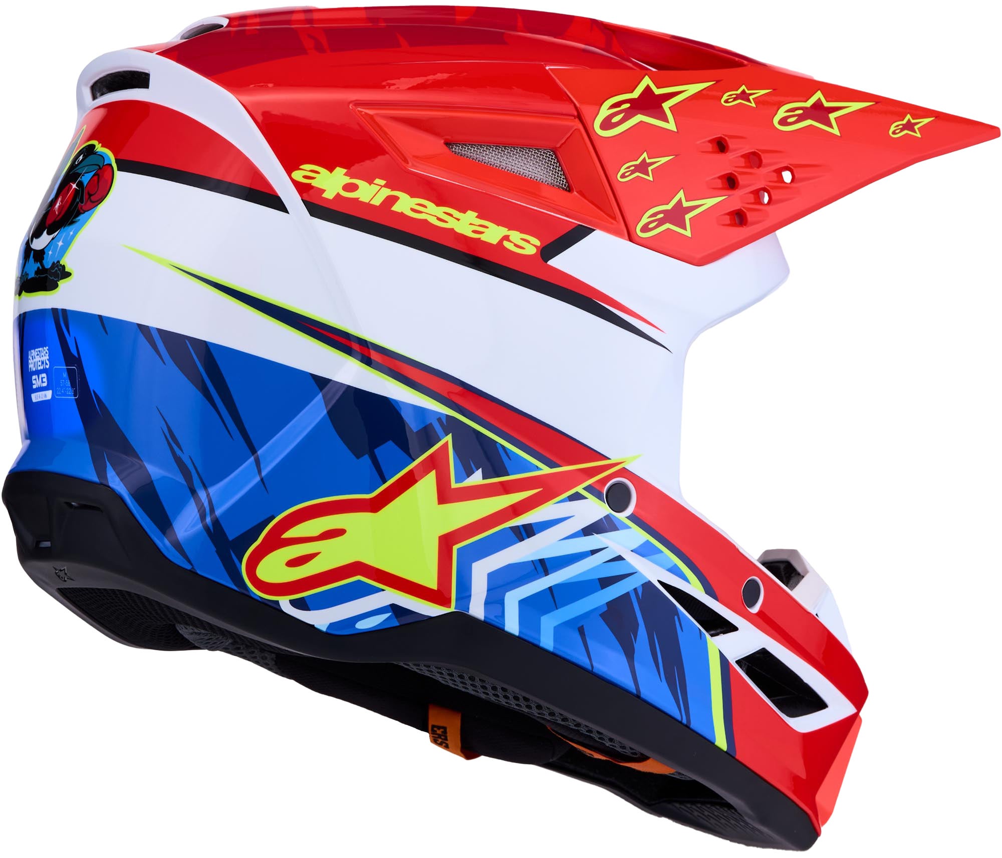Alpinestars S-M3 Falcon Motocross Helm rot/weiß/blau S (55/56) Abbildung 4