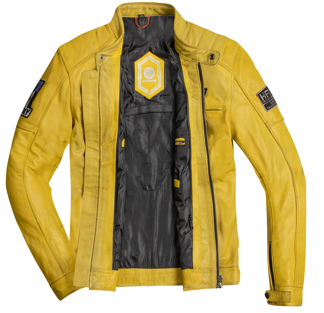 HolyFreedom Zero Evolution Motorcycle Leather Jacket yellow XL Figure 2