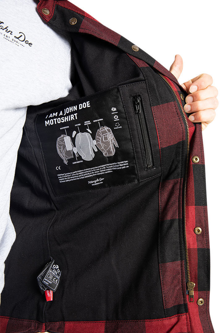 John Doe Motoshirt Overhemd Rood M Figuur 15