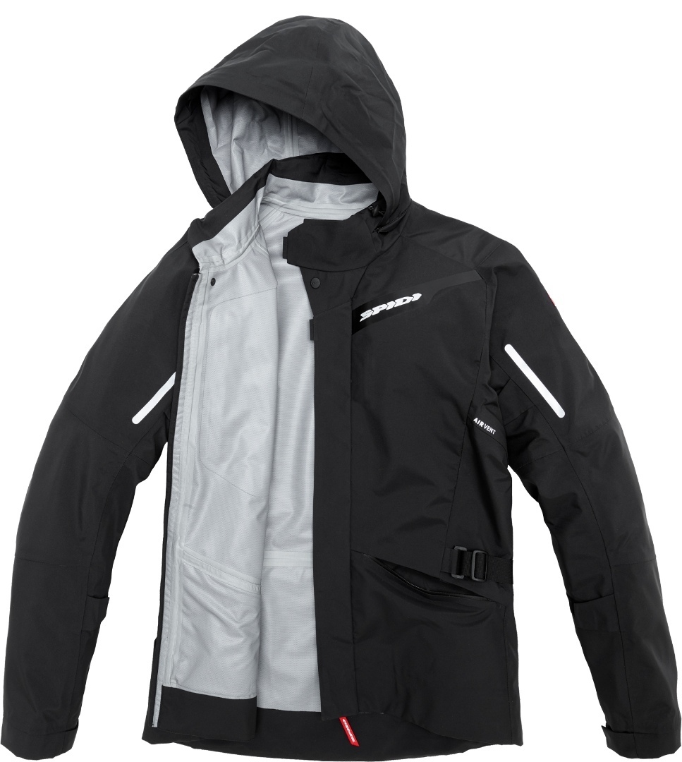 Spidi Mission-T Shield H2Out Step-InArmor Motorcykel Textil Ytterjacka svart 3XL Figur 2