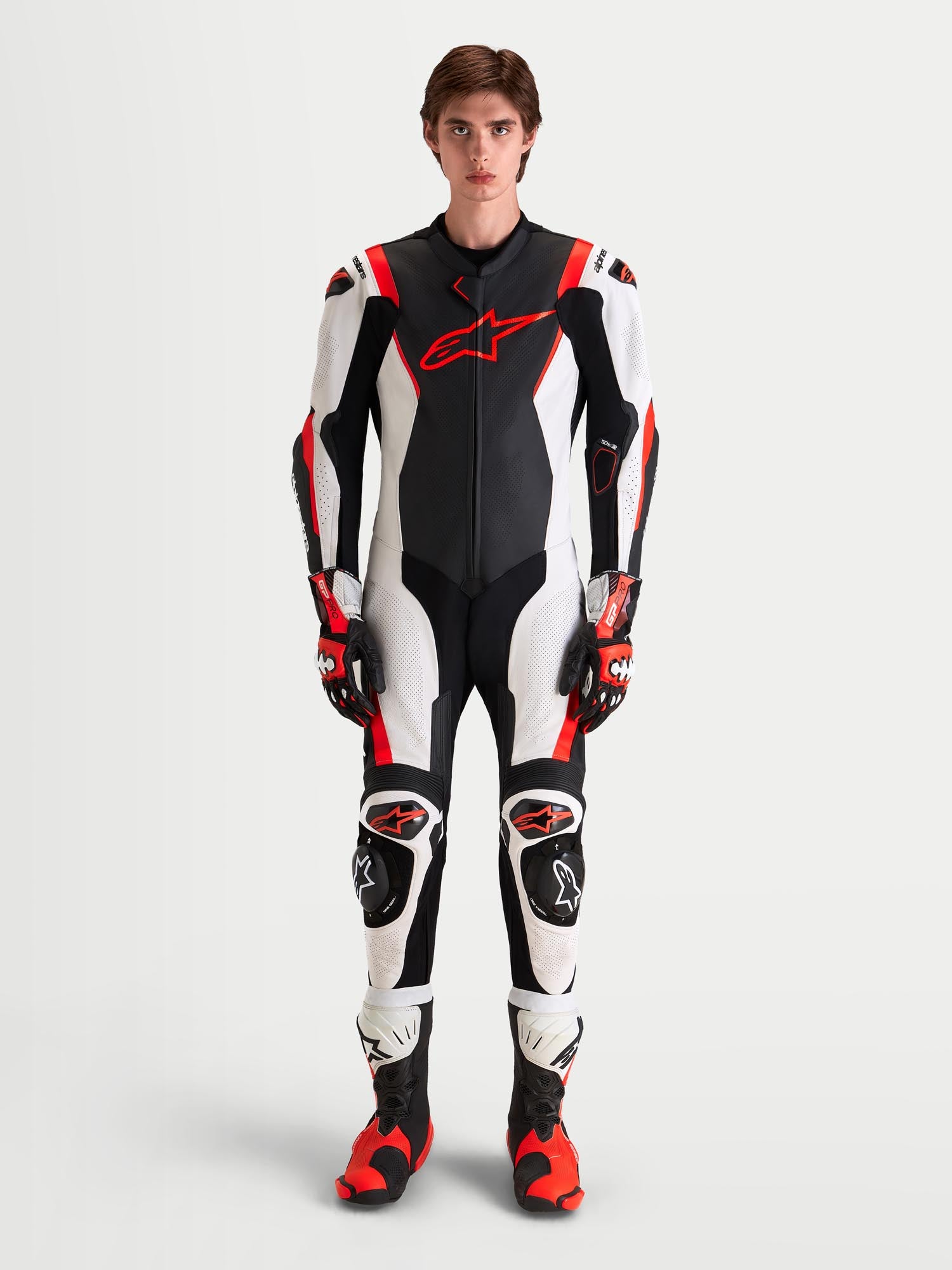 Alpinestars Missile V3 1-Piece Motorcycle Leather Suit black/white/red 46 Figure 3