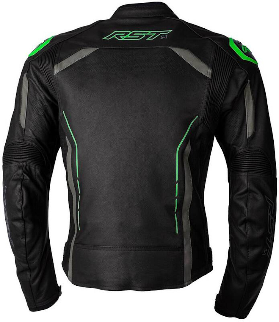 RST S1 Jaqueta de couro da motocicleta preto/verde 46 Figura 2