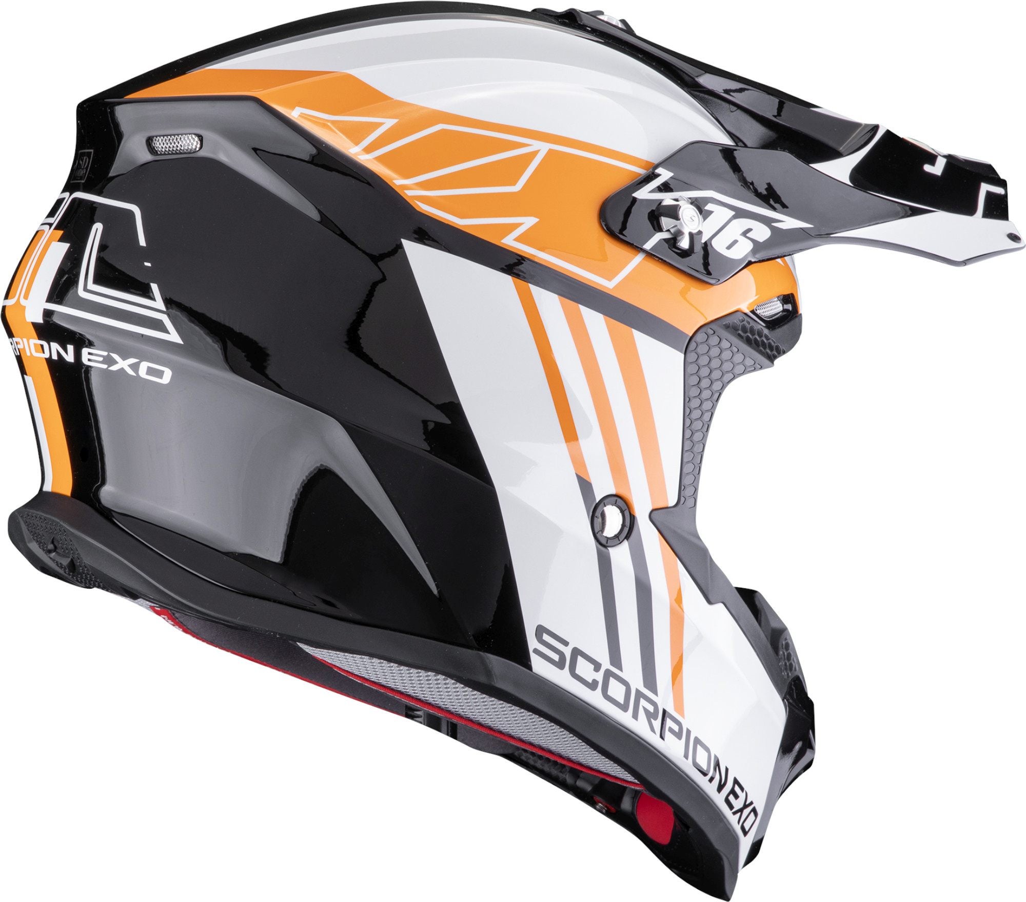 Scorpion VX-16 Evo Air Lignes Motocross hjelm sort/hvid/orange XXL (63/64) Figur 3