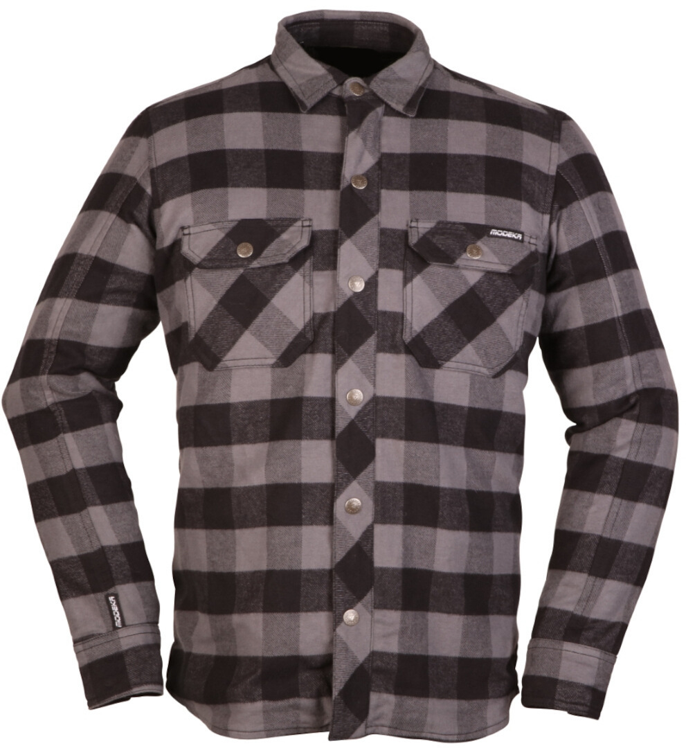 Modeka Nooner Camicia Moto grigio/nero 4XL Figura 1