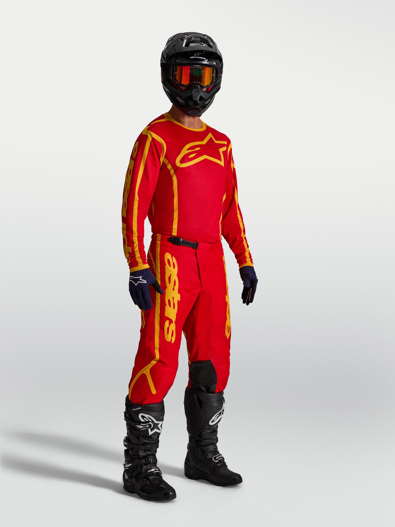 Alpinestars Fluid Apex V2 Motocrosstrøje rød/guld L Figur 3