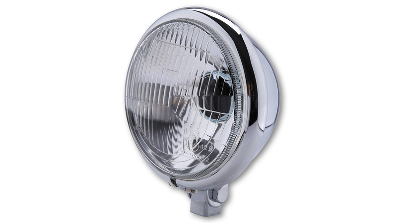 HIGHSIDER Smart 5 3/4 tums strålkastare Bates Style Chrome E-godkänd (1st) Figur 1