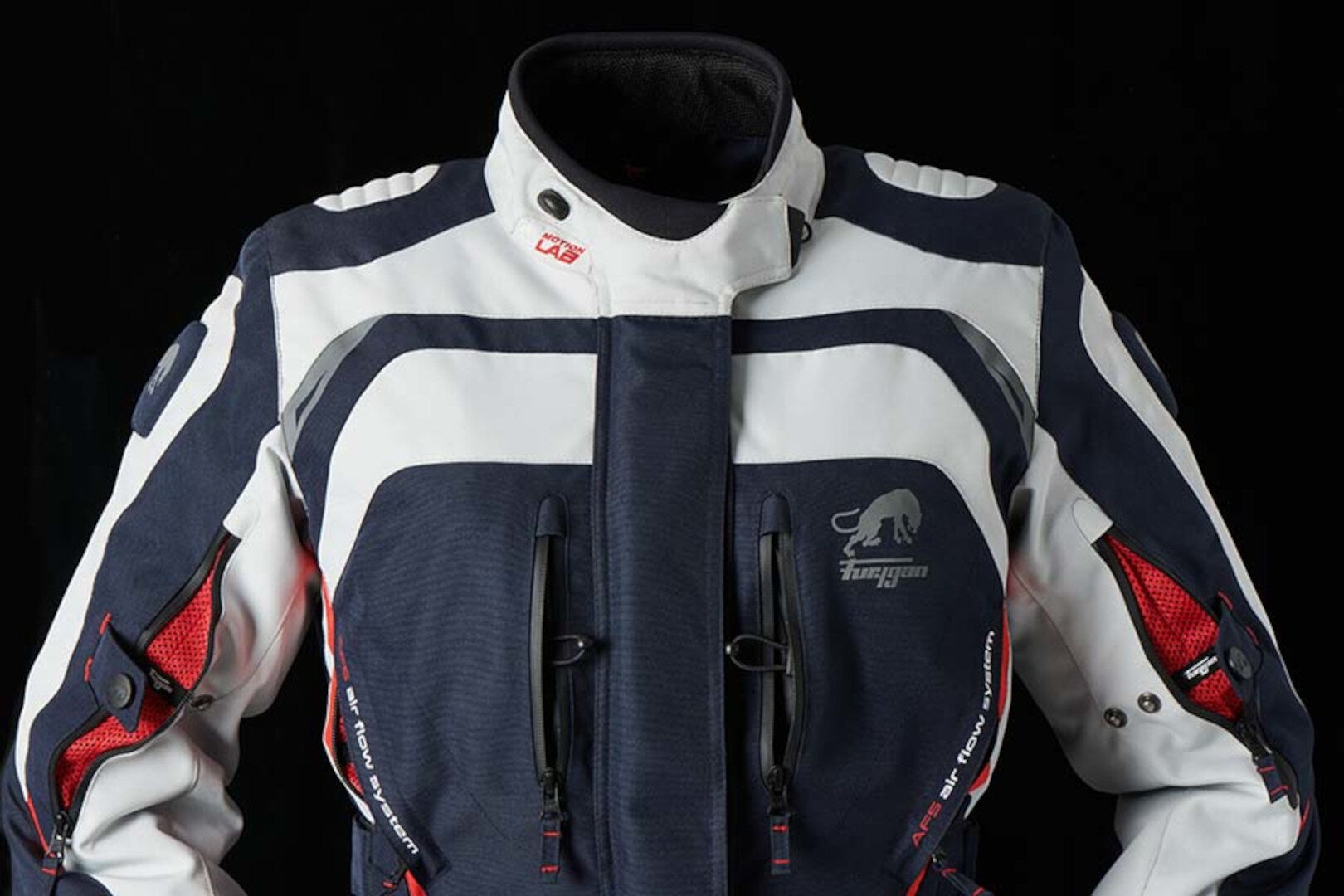Furygan Apalaches Damen Motorcycle Textile Jacket blue/white/red 4XL Figure 8