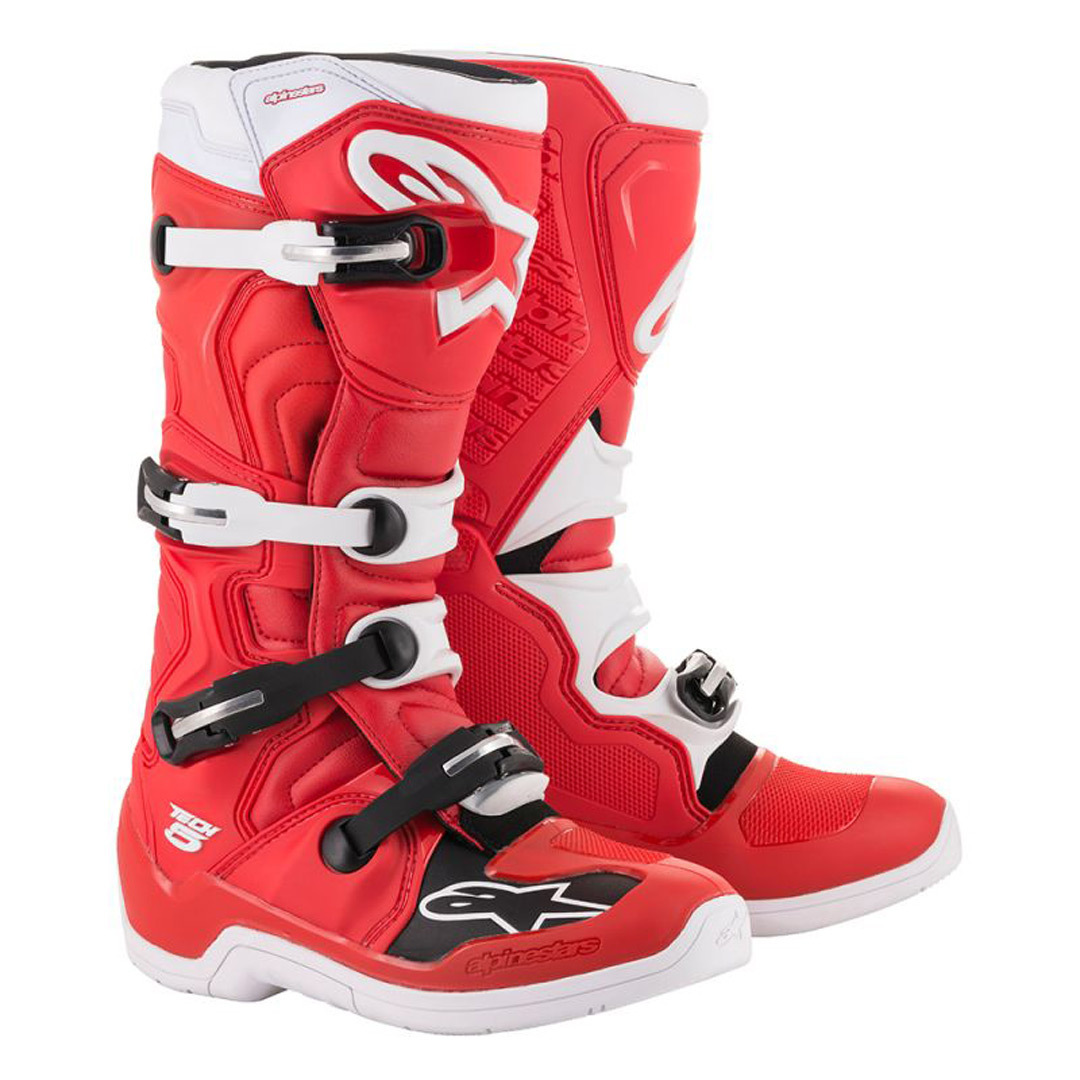 Alpinestars Tech 5 Botas de Motocross Rojo/Blanco 9 (43) Figura 1