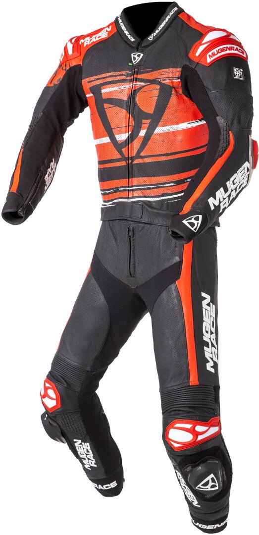 MUGENRACE RC-Max Due perforierte 2-Teiler Motorrad Lederkombi schwarz/weiß/rot 58 Abbildung 2