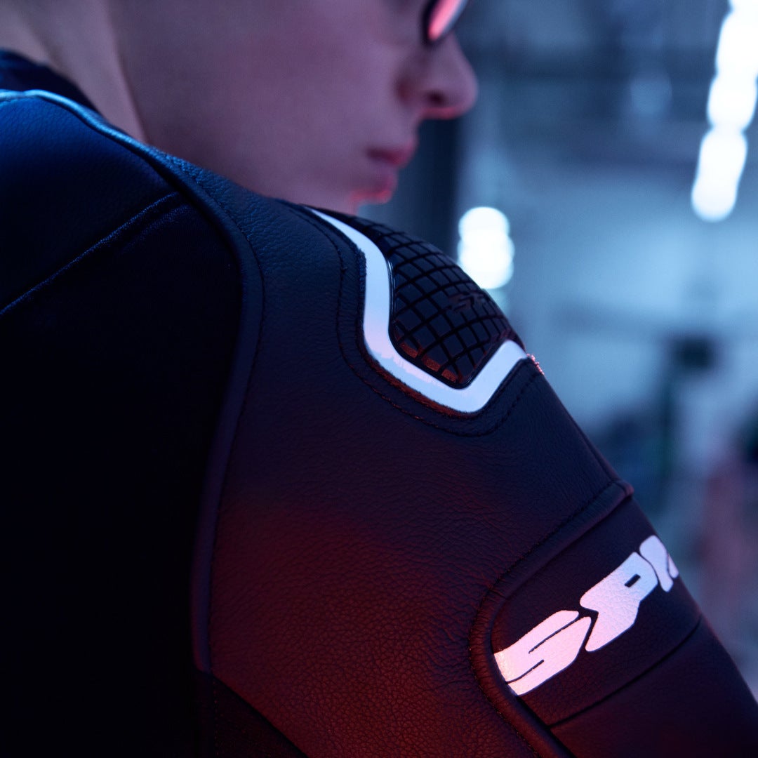 Side view of Spidi Laser Touring Two Piece Motorcycle Leather Suit