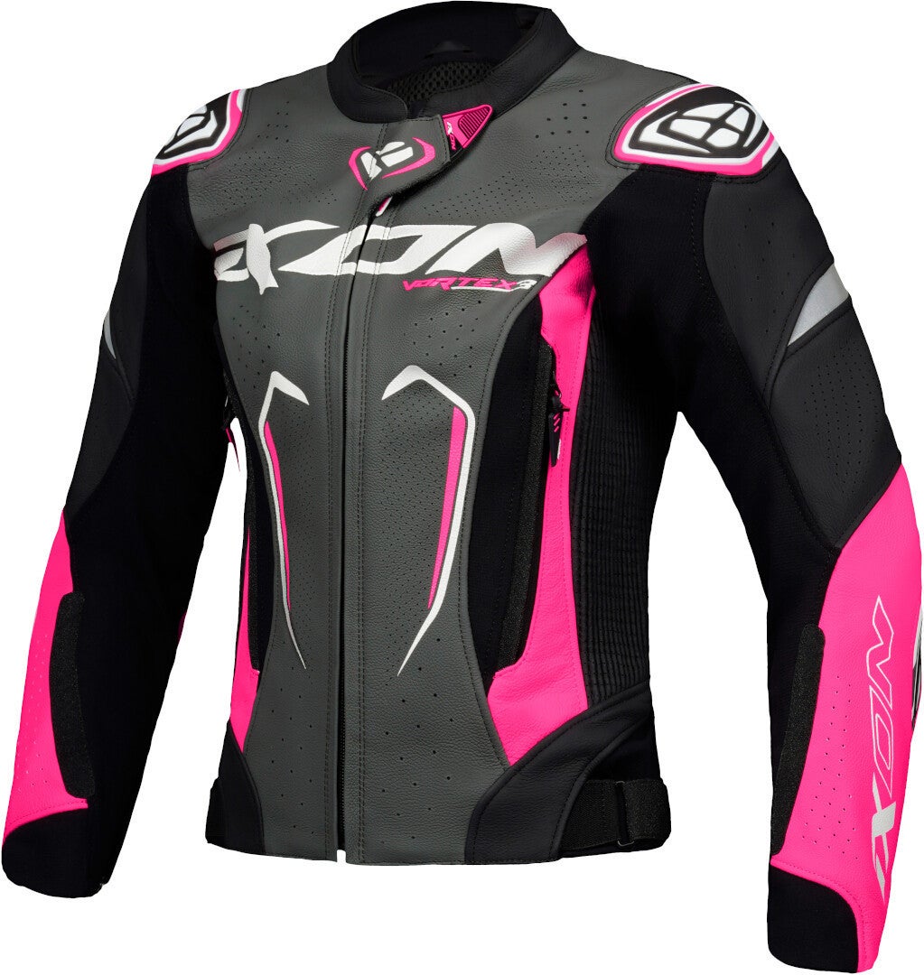 Ixon Vortex 3 Damen Motorrad Lederjacke schwarz/weiß/gold XL Abbildung 2