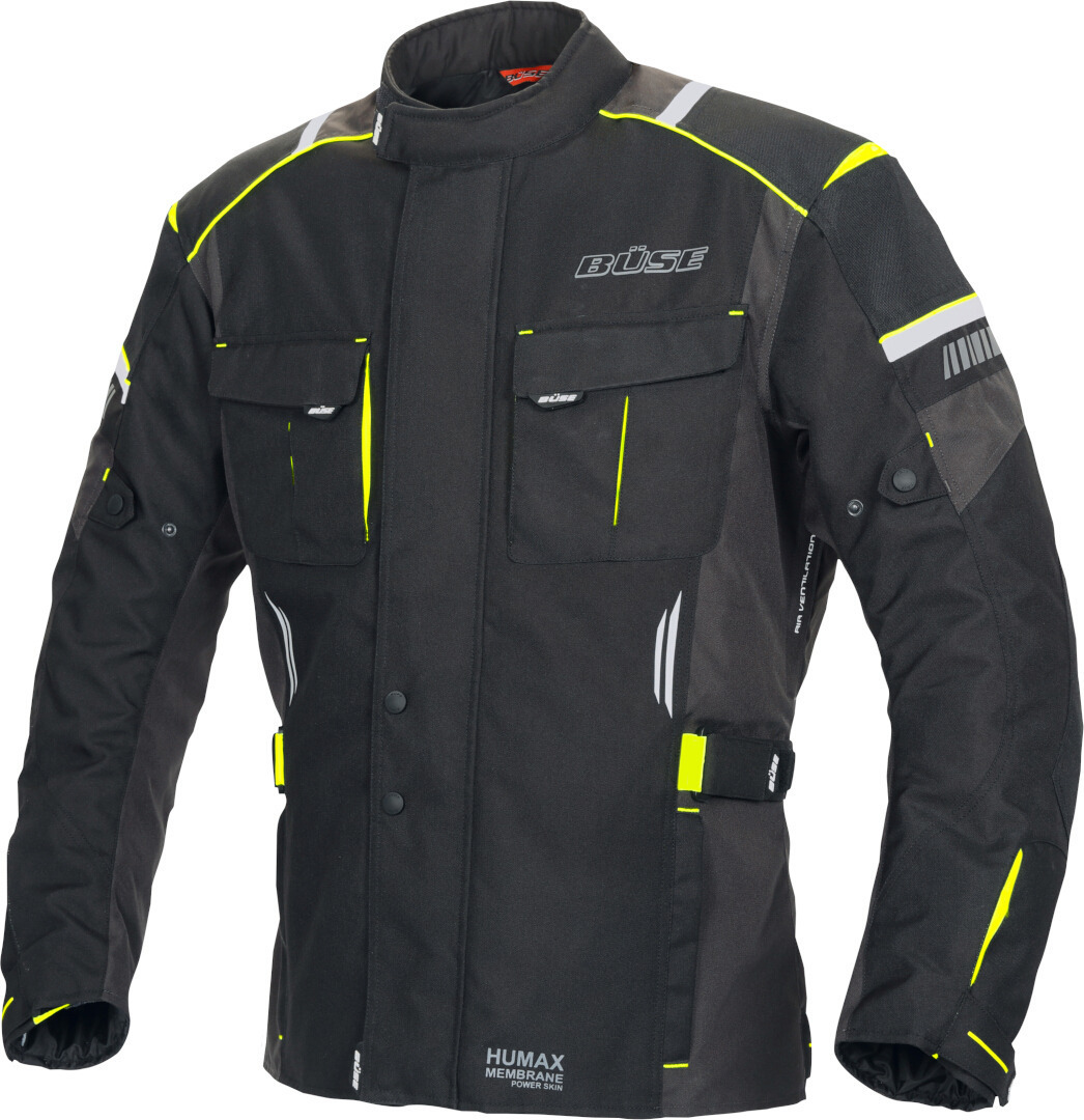 Büse Breno Pro Motorcycle Textile Jacket black/neon-yellow L Figure 1