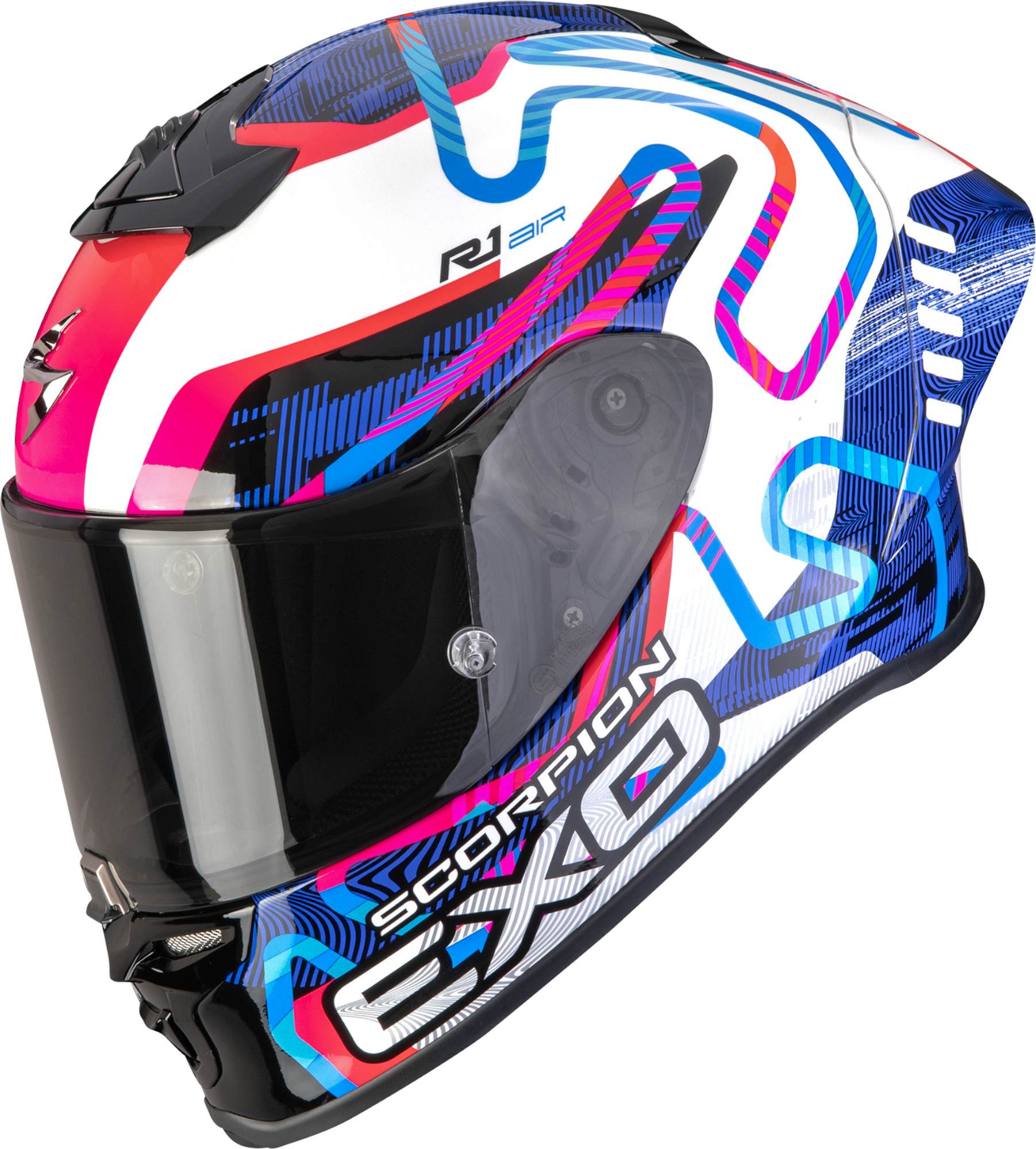 Scorpion EXO-R1 Evo II Air Cornering Casque intégral Blanc/Rose/Bleu L (59/60) Figure 1