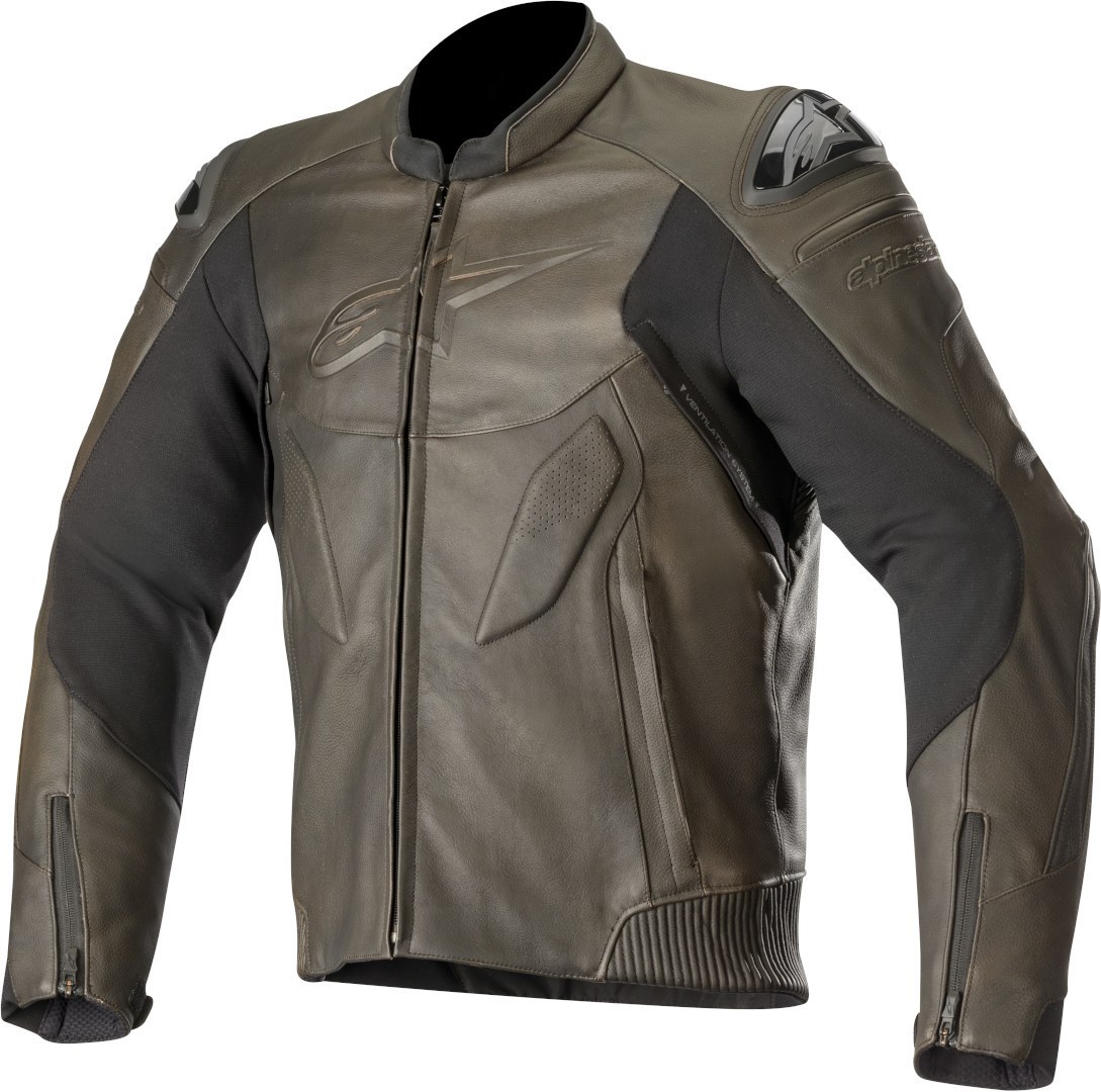 Alpinestars Caliber Jachetă de piele de motocicletă Maro 58 Figura 1