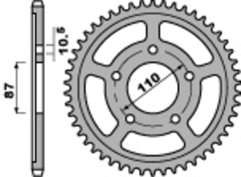 PBR Couronne acier C45 standard 824 - 530 Figure 1