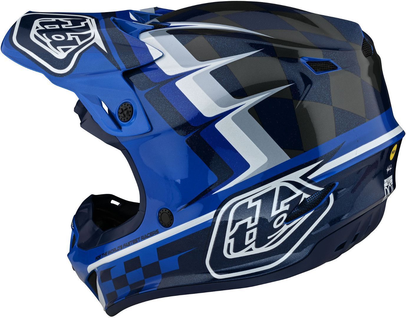 Troy Lee Designs SE4 Warped Polyacrylite MIPS Casco Motocross blu M (57/58) Figura 4