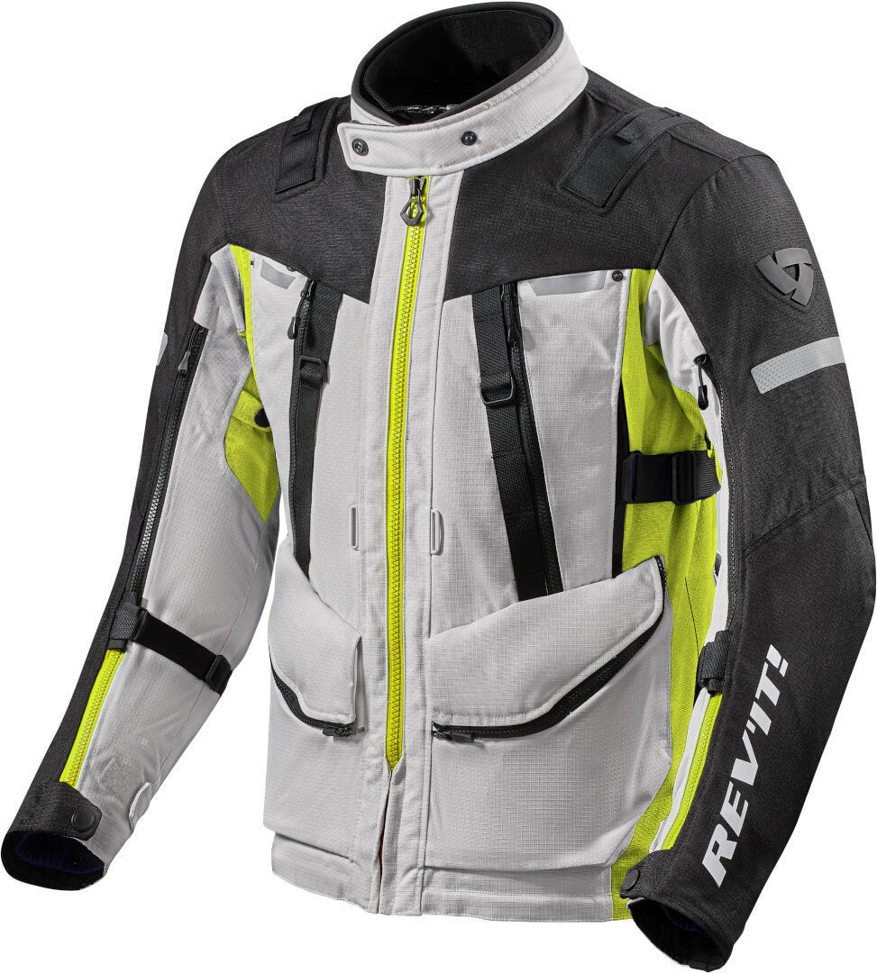 Revit Sand 4 H2O Motorcycle Textile Jacket silver/yellow M Figure 1