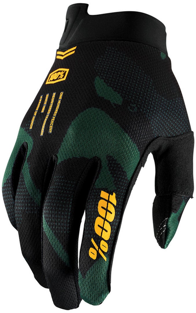 100% iTrack Sentinel Luvas de bicicleta preto/verde L Figura 1