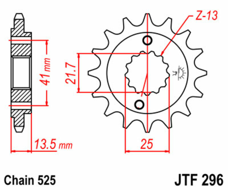 JT-DRIVHJUL Standard stålhjul 296 - 525 Figur 3