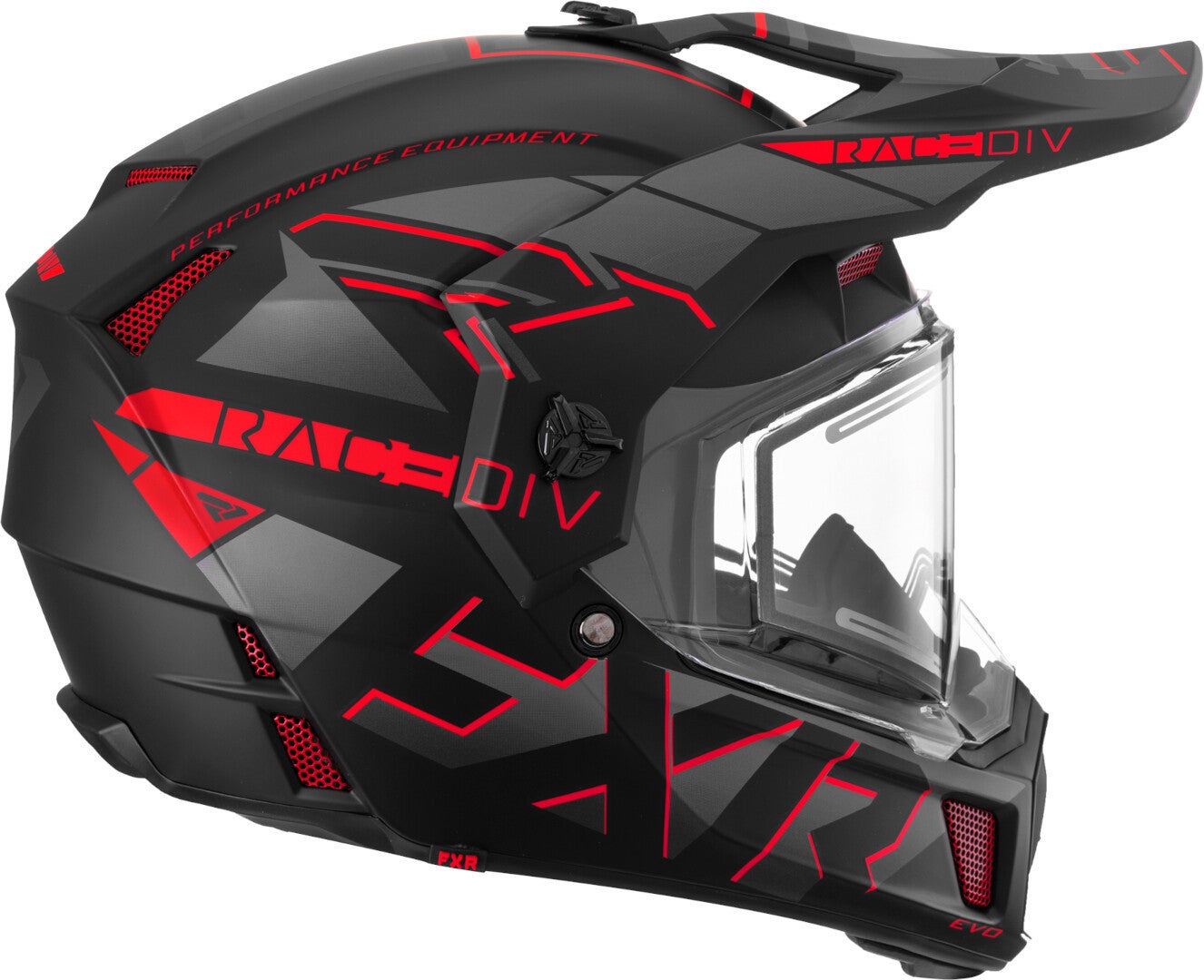 FXR Clutch X Evo Snowmobile Helmet black matt/red M (57/58) Figure 3