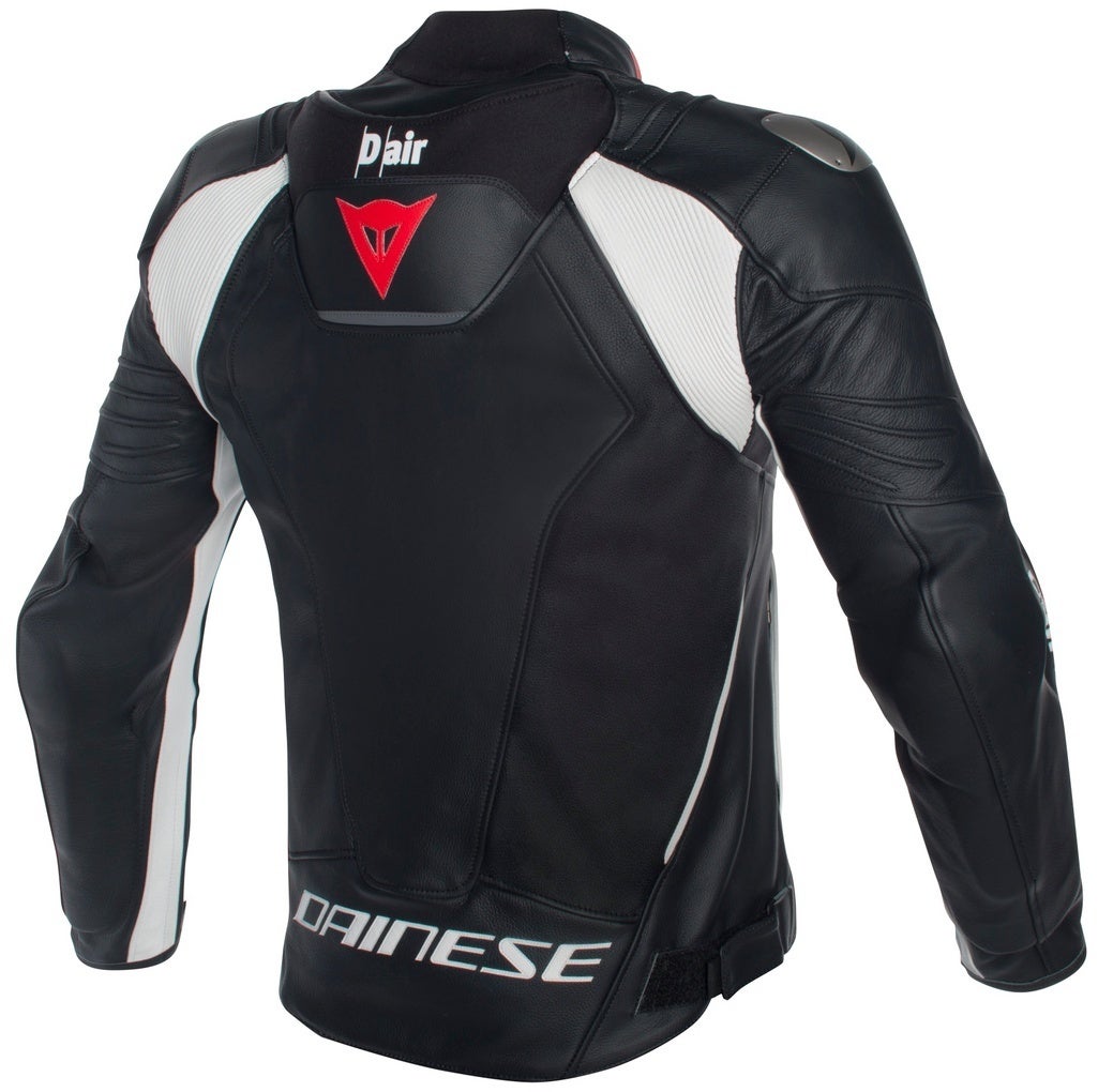 Dainese Misano D-Air Airbag Perforated Motorcycle Leather Jacket black/black/white 48 Figure 3